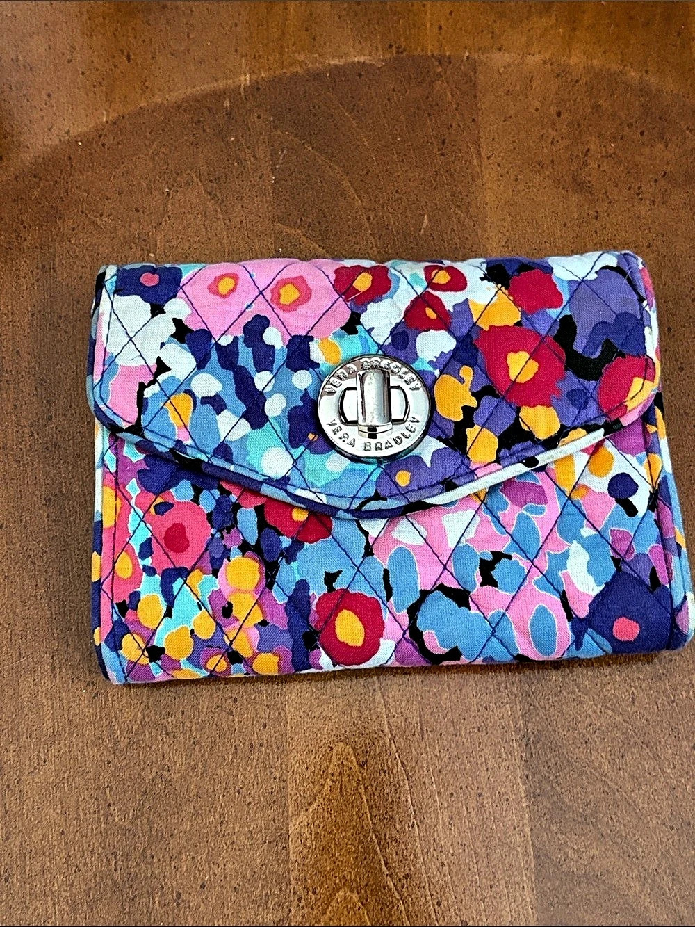Vera Bradley Turnlock Wallet Floral clutch  Multicolor & Blue